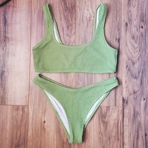 Koana crinkle matcha green bikini set